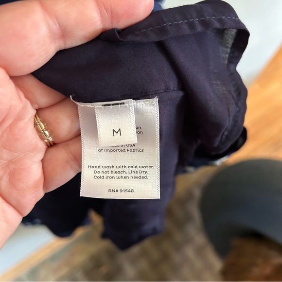 Katie Sturino • Navy Polka Dot Button Down Dress (belt not included) - Picture 9 of 9